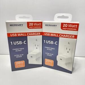 2ea MERKURY INNOVATIONS 20-Watt Fast Charging USB-C PD Wall Charger